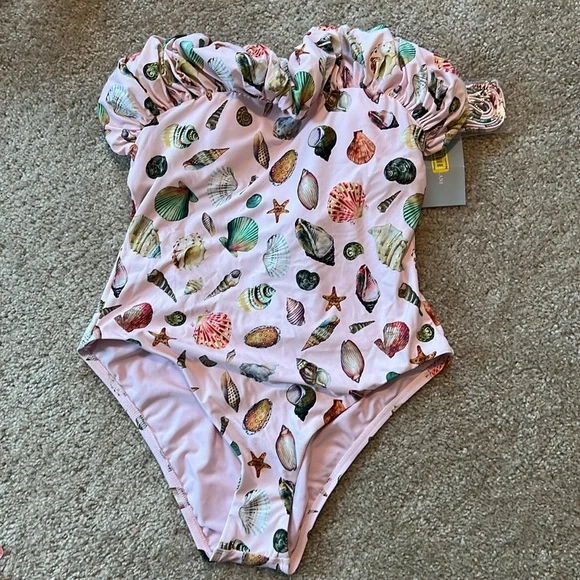 Antonio Melani Jennifer Sumko sea shell one piece swimsuit swim size - Picture 3 of 8